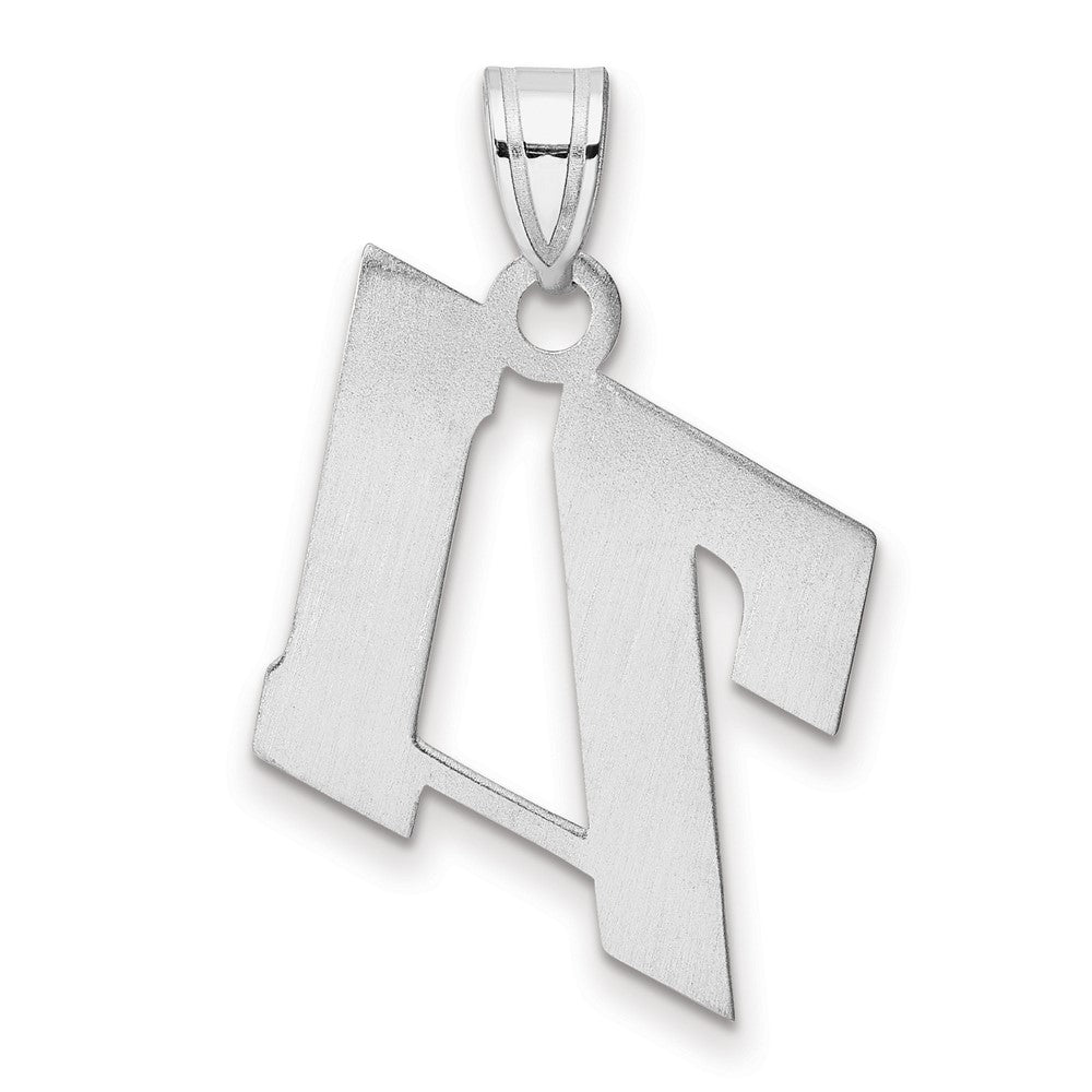 14K White Gold Polished Block Number 71 Pendant
