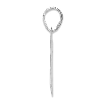 14K White Gold Polished Block Number 72 Pendant