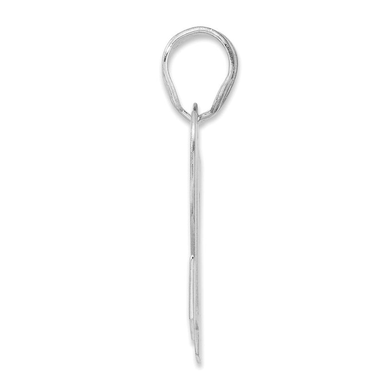 14K White Gold Polished Block Number 72 Pendant