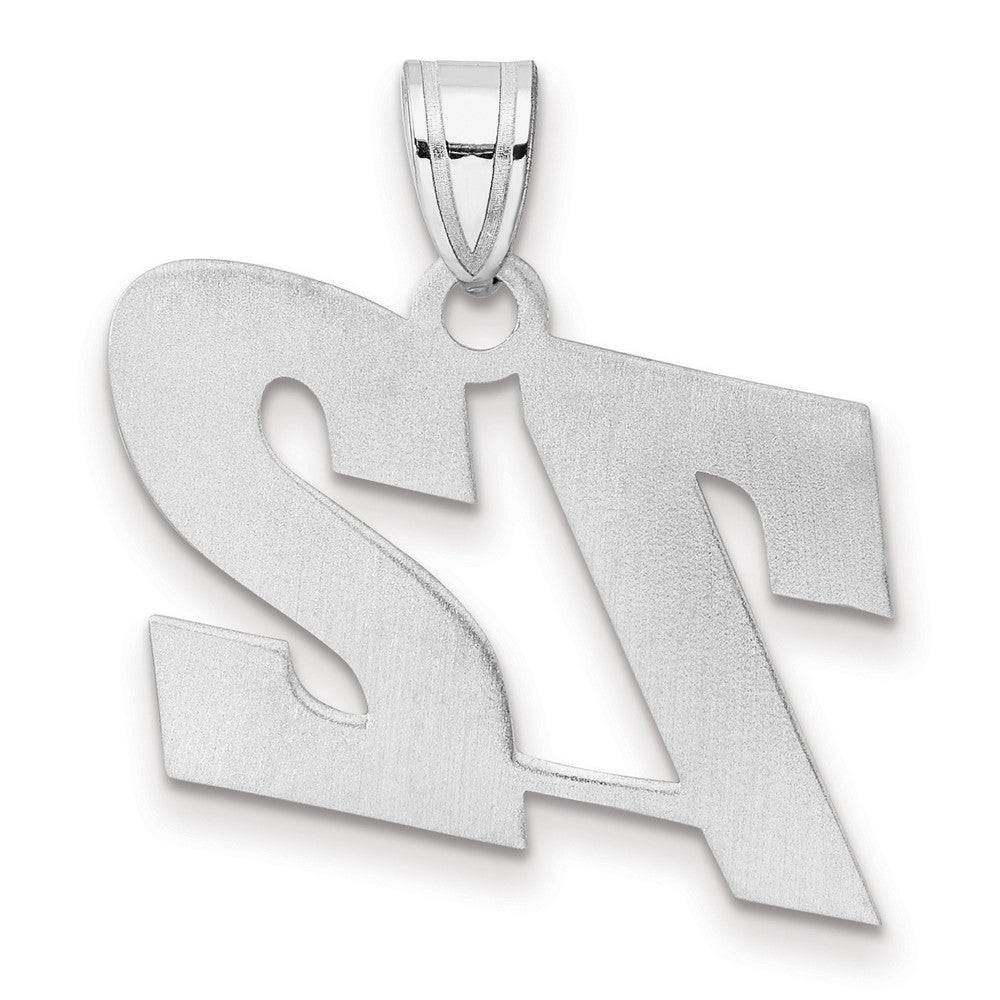 14K White Gold Polished Block Number 72 Pendant