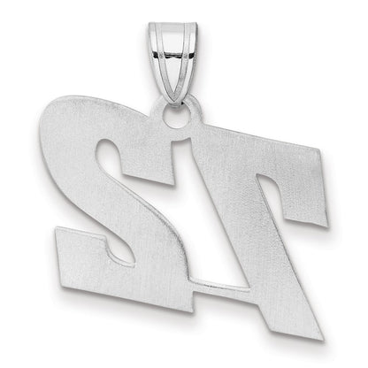 14K White Gold Polished Block Number 72 Pendant