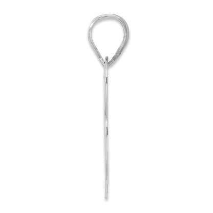14K White Gold Polished Block Number 73 Pendant