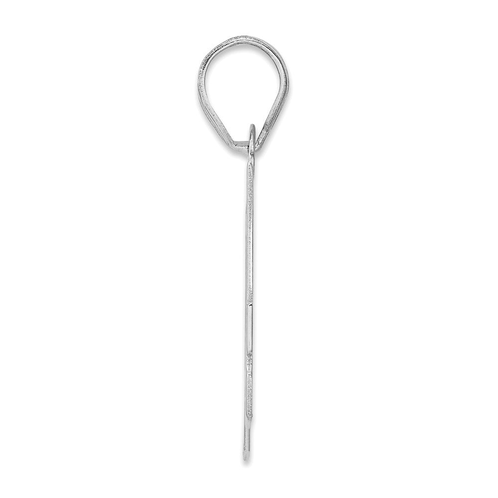 14K White Gold Polished Block Number 74 Pendant