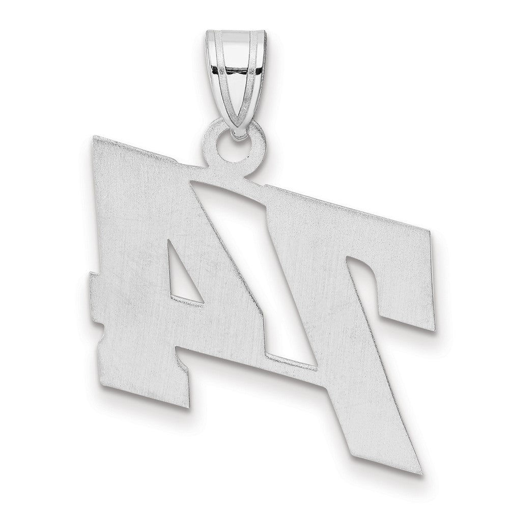 14K White Gold Polished Block Number 74 Pendant