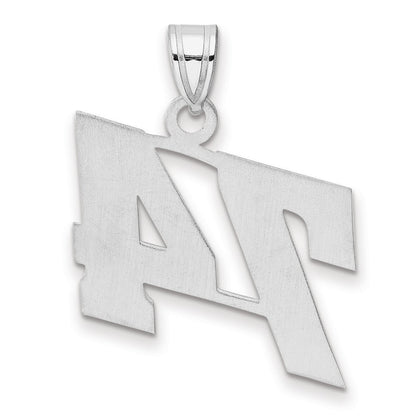14K White Gold Polished Block Number 74 Pendant