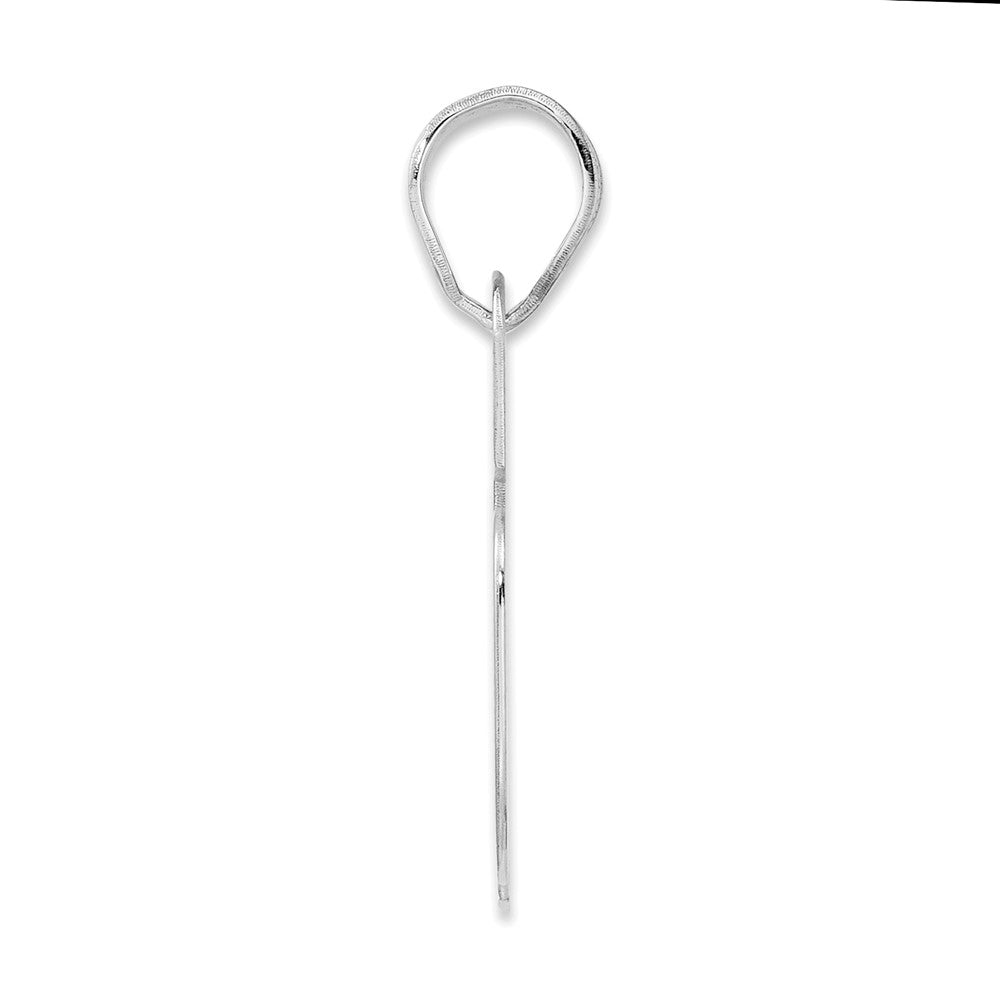 14K White Gold Polished Block Number 75 Pendant