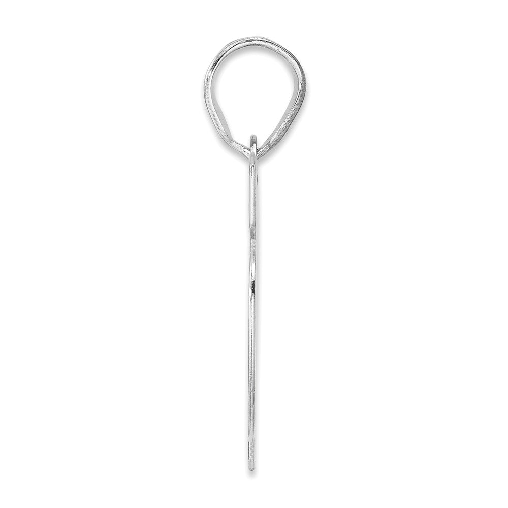 14K White Gold Polished Block Number 76 Pendant