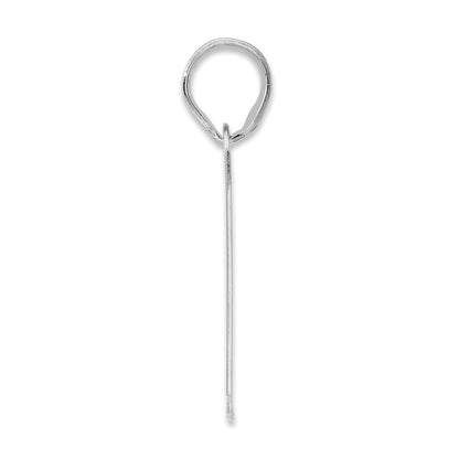 14K White Gold Polished Block Number 77 Pendant