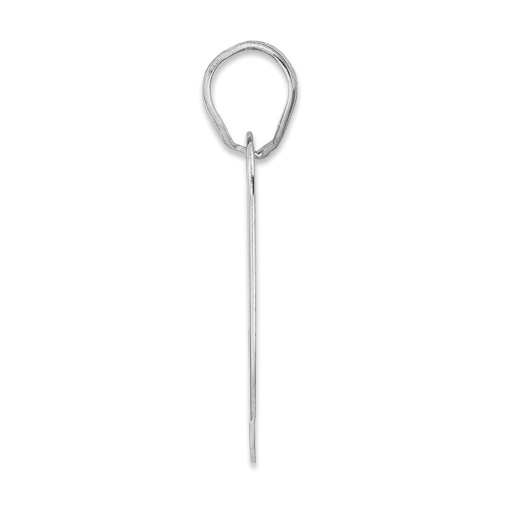 14K White Gold Polished Block Number 79 Pendant