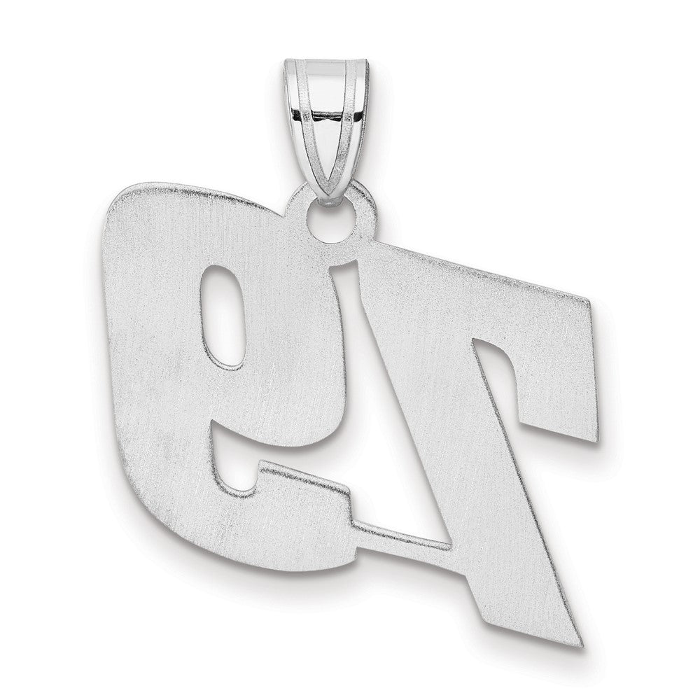 14K White Gold Polished Block Number 79 Pendant