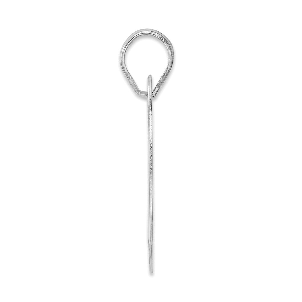 14K White Gold Polished Block Number 80 Pendant