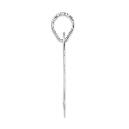 14K White Gold Polished Block Number 80 Pendant