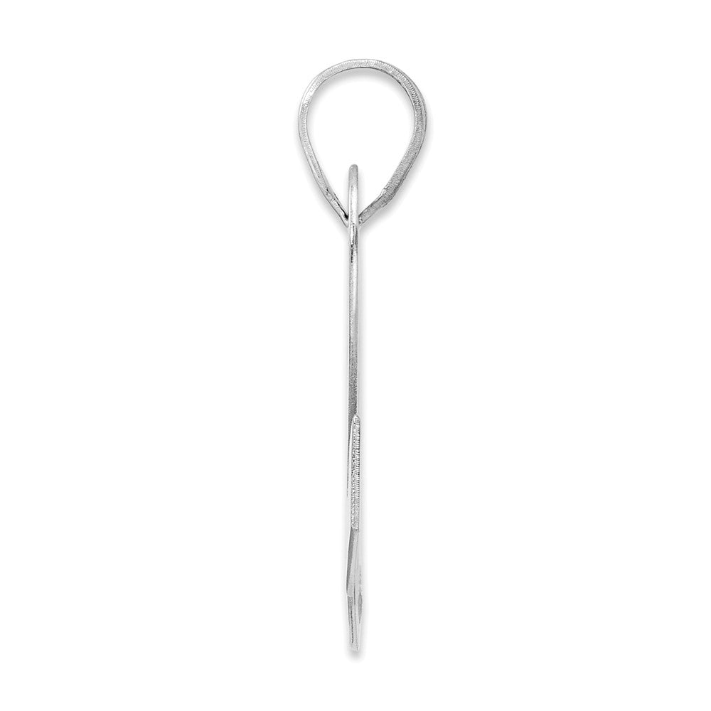 14K White Gold Polished Block Number 82 Pendant