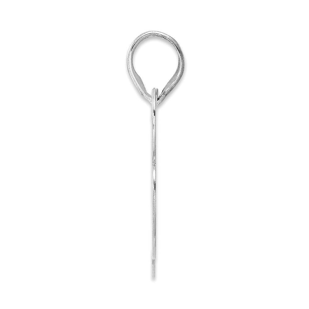 14K White Gold Polished Block Number 83 Pendant