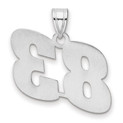 14K White Gold Polished Block Number 83 Pendant
