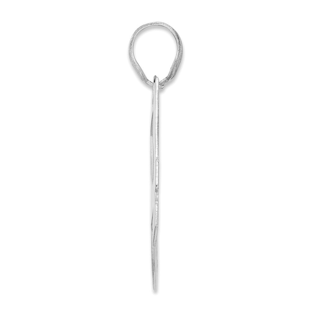 14K White Gold Polished Block Number 84 Pendant