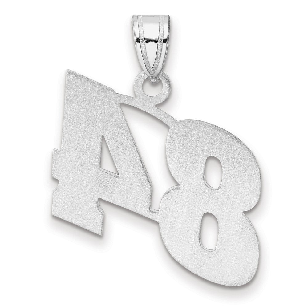 14K White Gold Polished Block Number 84 Pendant