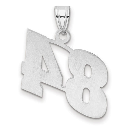 14K White Gold Polished Block Number 84 Pendant
