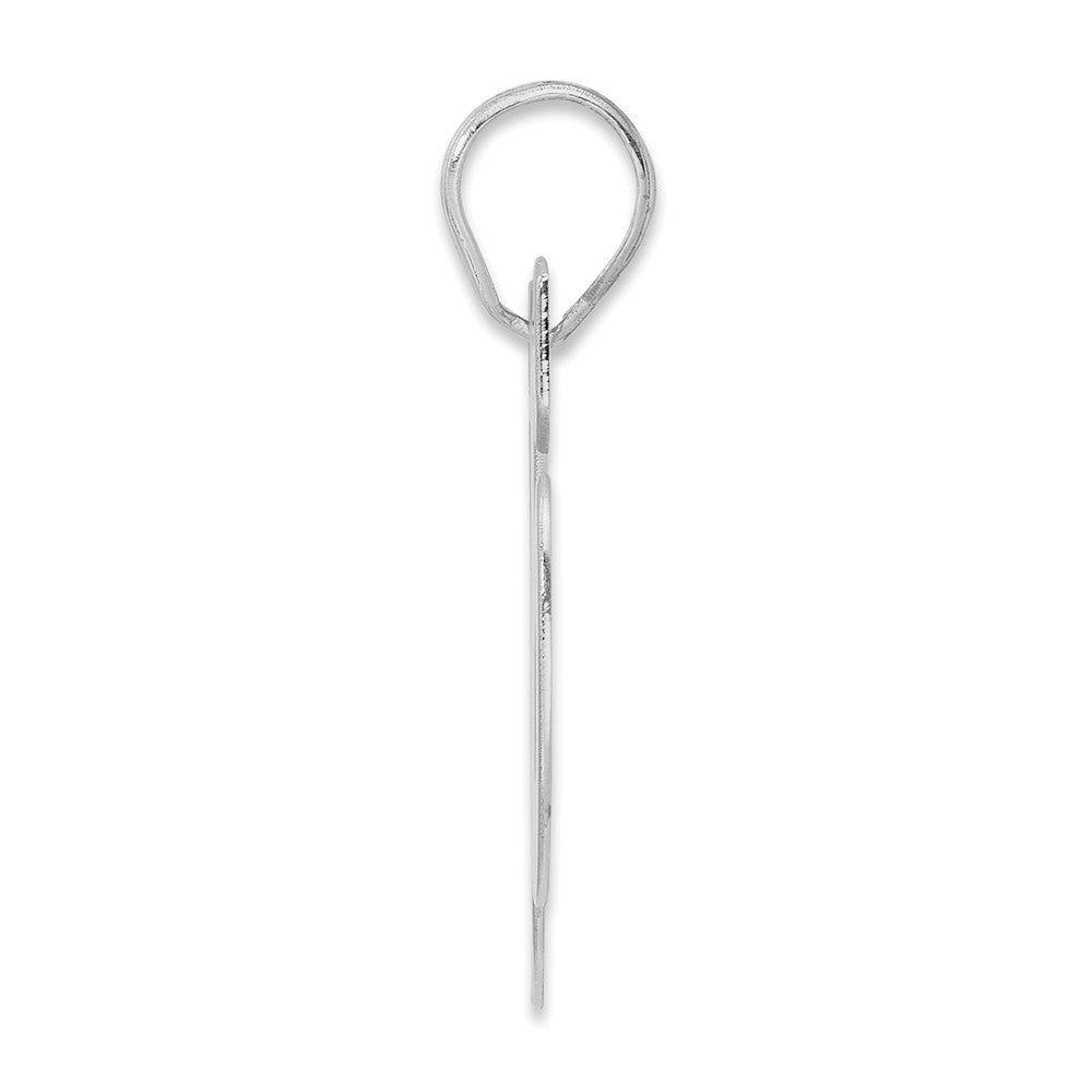 14K White Gold Polished Block Number 86 Pendant
