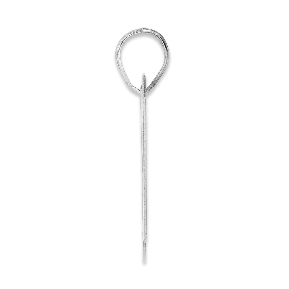 14K White Gold Polished Block Number 87 Pendant