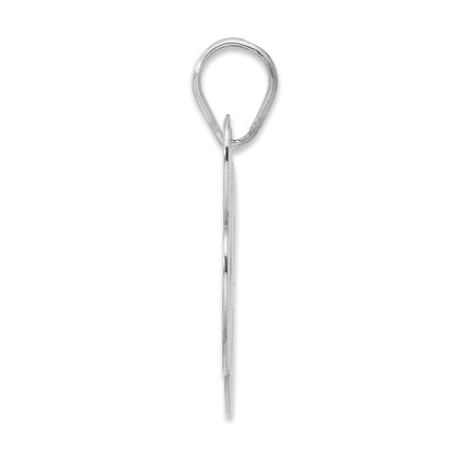 14K White Gold Polished Block Number 88 Pendant