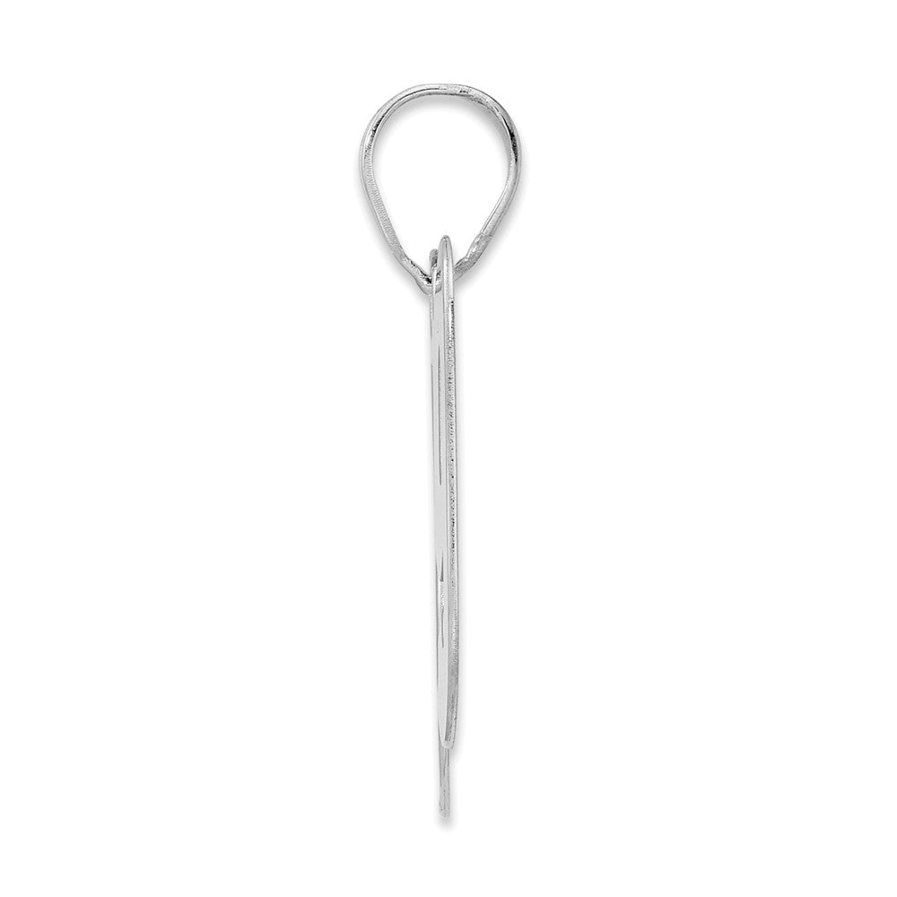 14K White Gold Polished Block Number 89 Pendant