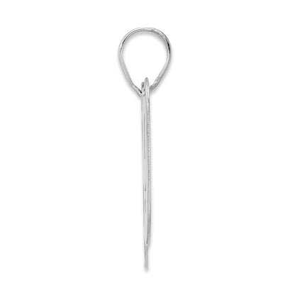 14K White Gold Polished Block Number 89 Pendant