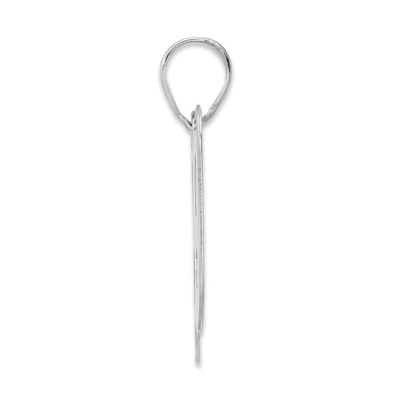 14K White Gold Polished Block Number 89 Pendant