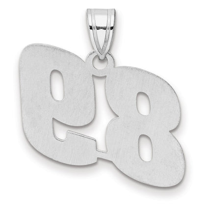 14K White Gold Polished Block Number 89 Pendant