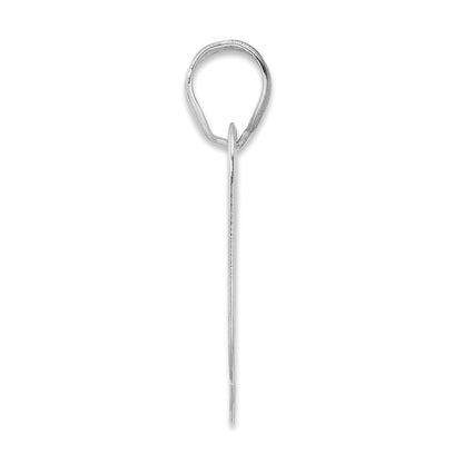 14K White Gold Polished Block Number 90 Pendant