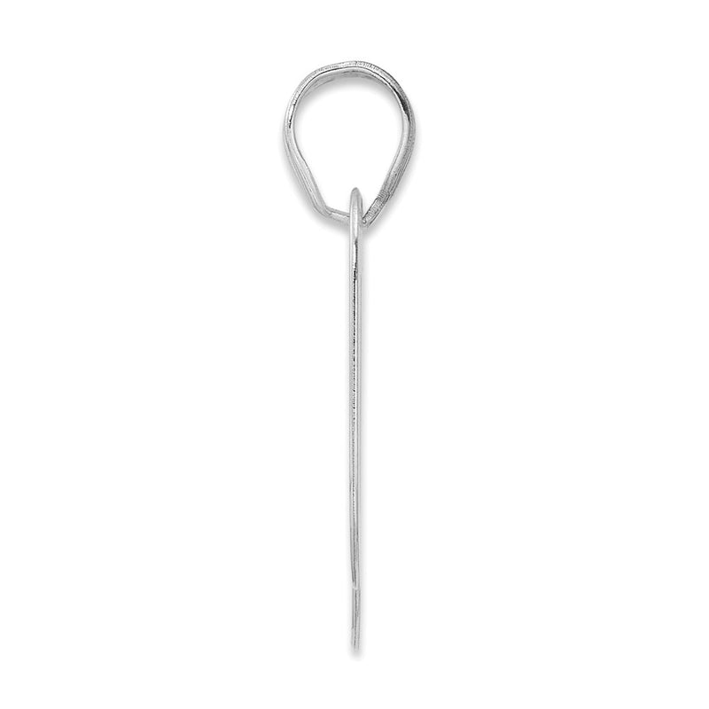 14K White Gold Polished Block Number 90 Pendant