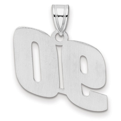 14K White Gold Polished Block Number 90 Pendant