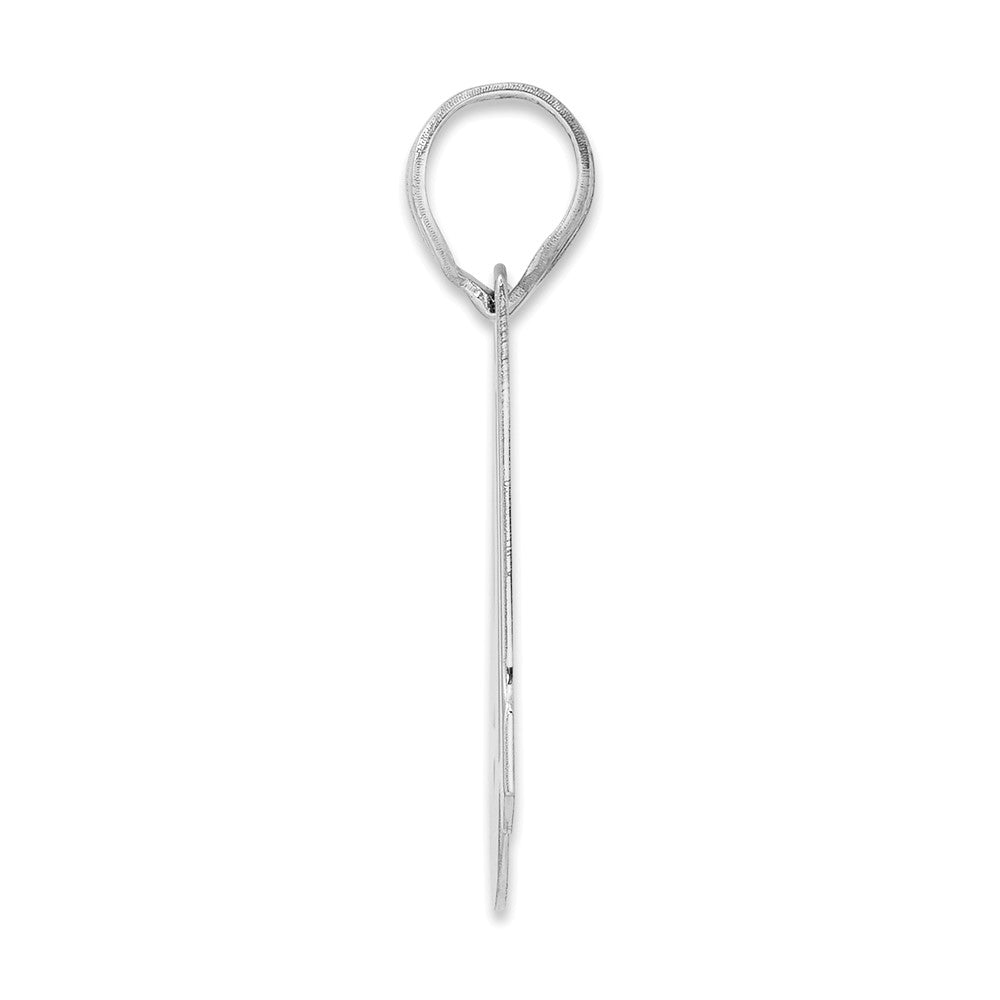 14K White Gold Polished Block Number 91 Pendant