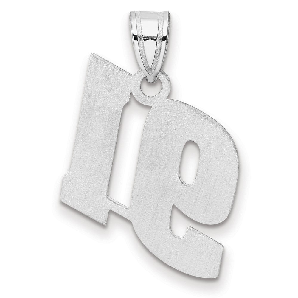 14K White Gold Polished Block Number 91 Pendant