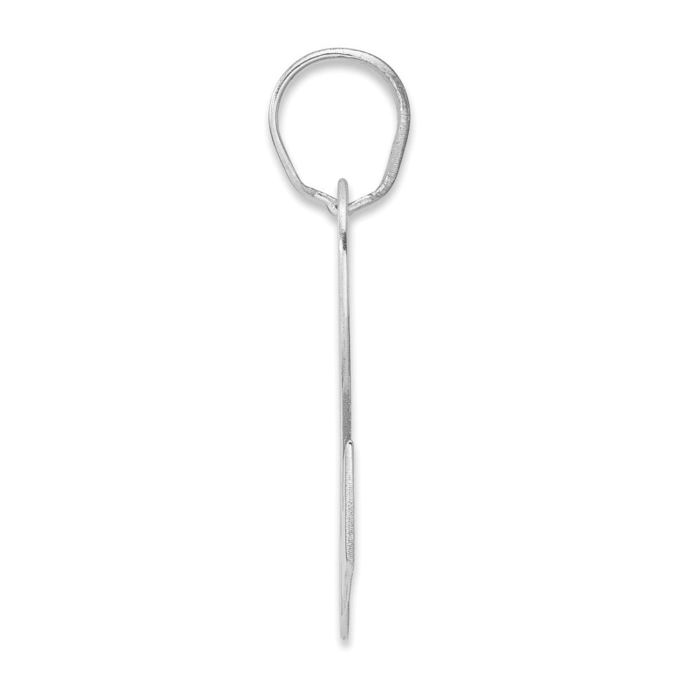 14K White Gold Polished Block Number 92 Pendant