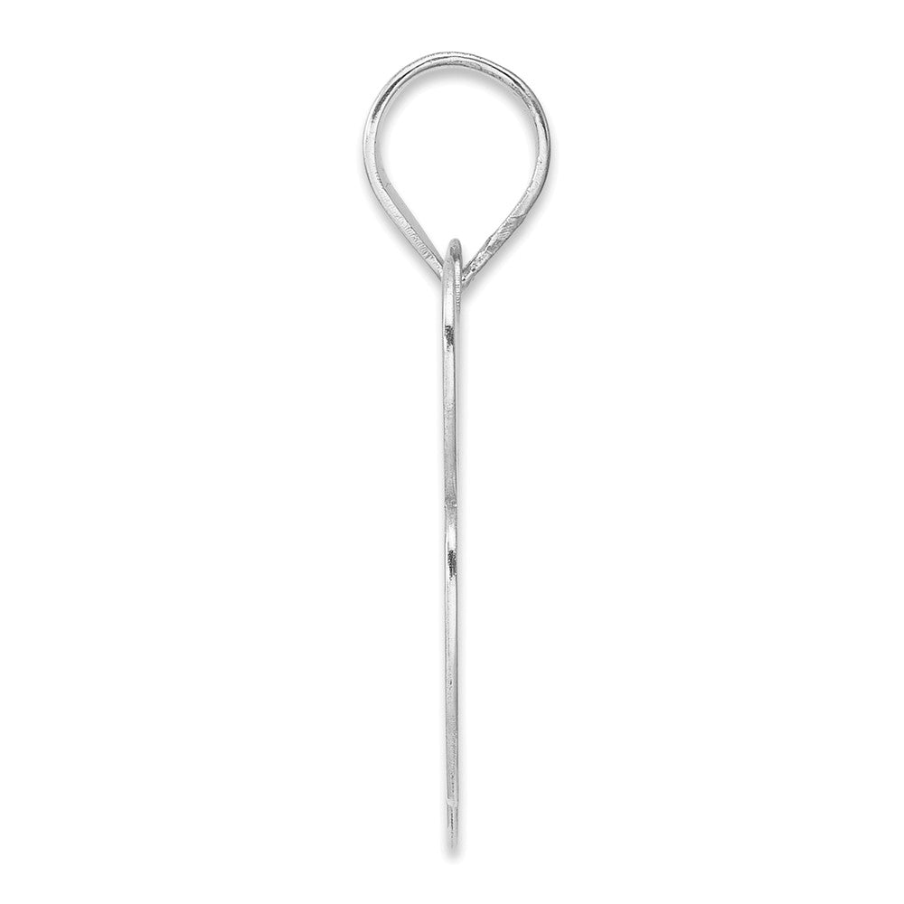 14K White Gold Polished Block Number 93 Pendant