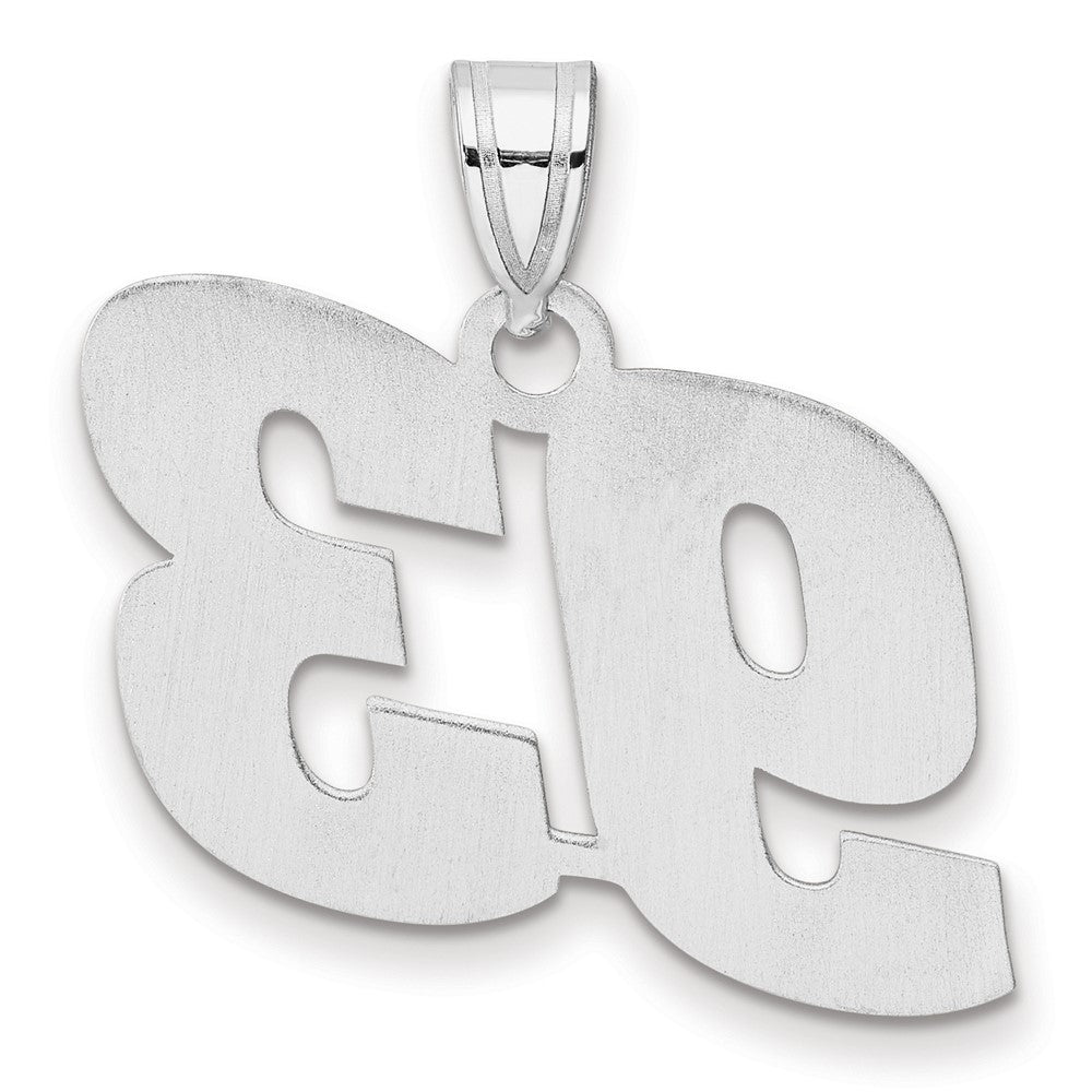 14K White Gold Polished Block Number 93 Pendant