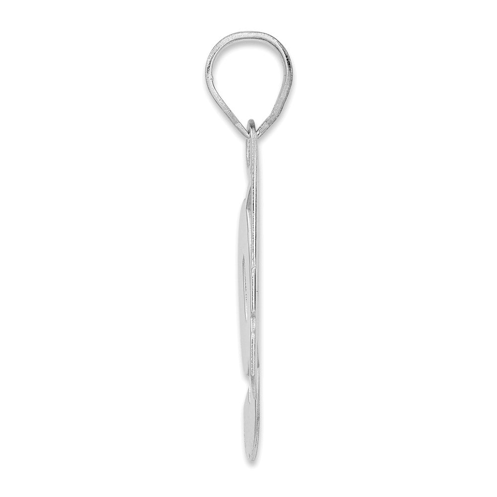 14K White Gold Polished Block Number 94 Pendant