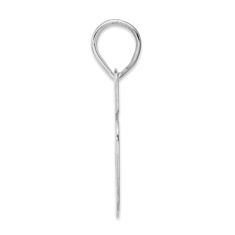 14K White Gold Polished Block Number 95 Pendant