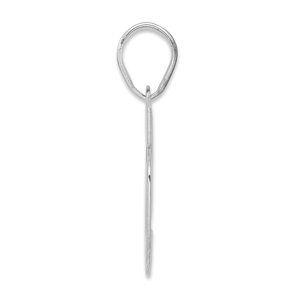 14K White Gold Polished Block Number 96 Pendant