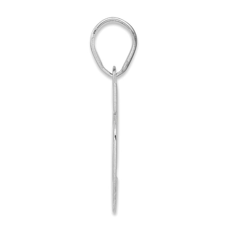 14K White Gold Polished Block Number 96 Pendant
