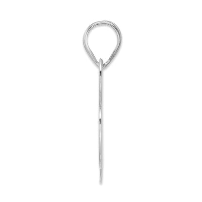 14K White Gold Polished Block Number 98 Pendant