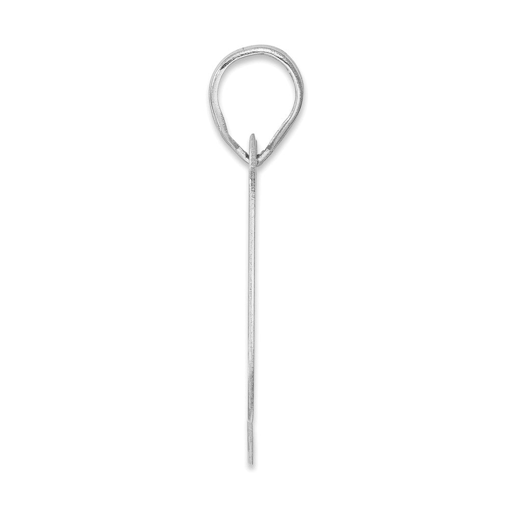 14K White Gold Polished Block Number 99 Pendant