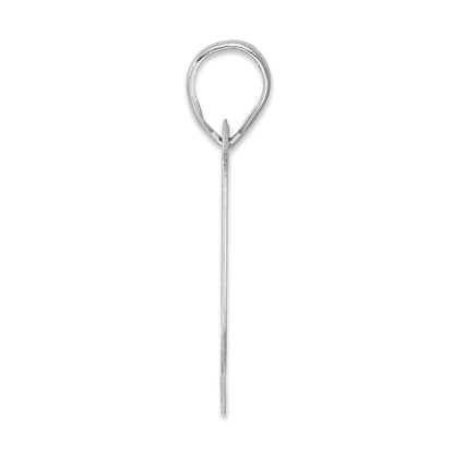 14K White Gold Polished Block Number 99 Pendant