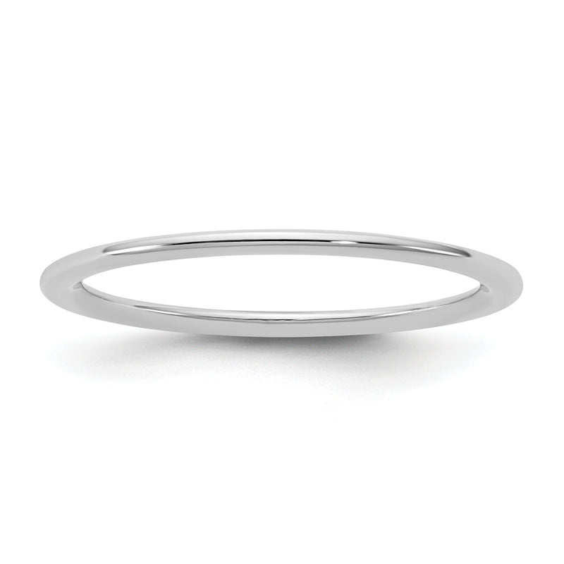 10K White Gold 10Kw 1mm Standard Comfort Fit Band Size 8.5