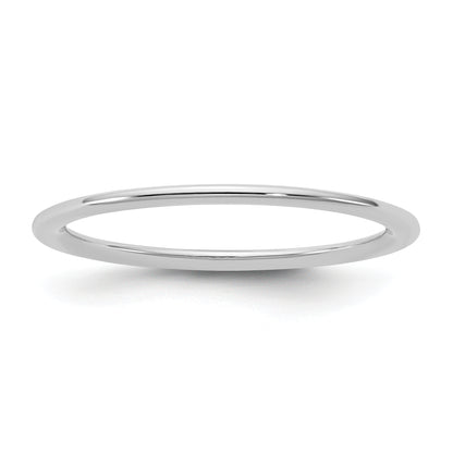 10K White Gold 10Kw 1mm Standard Comfort Fit Band Size 12.5