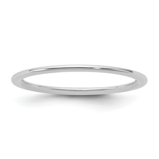 10K White Gold 10Kw 1mm Standard Comfort Fit Band Size 12.5