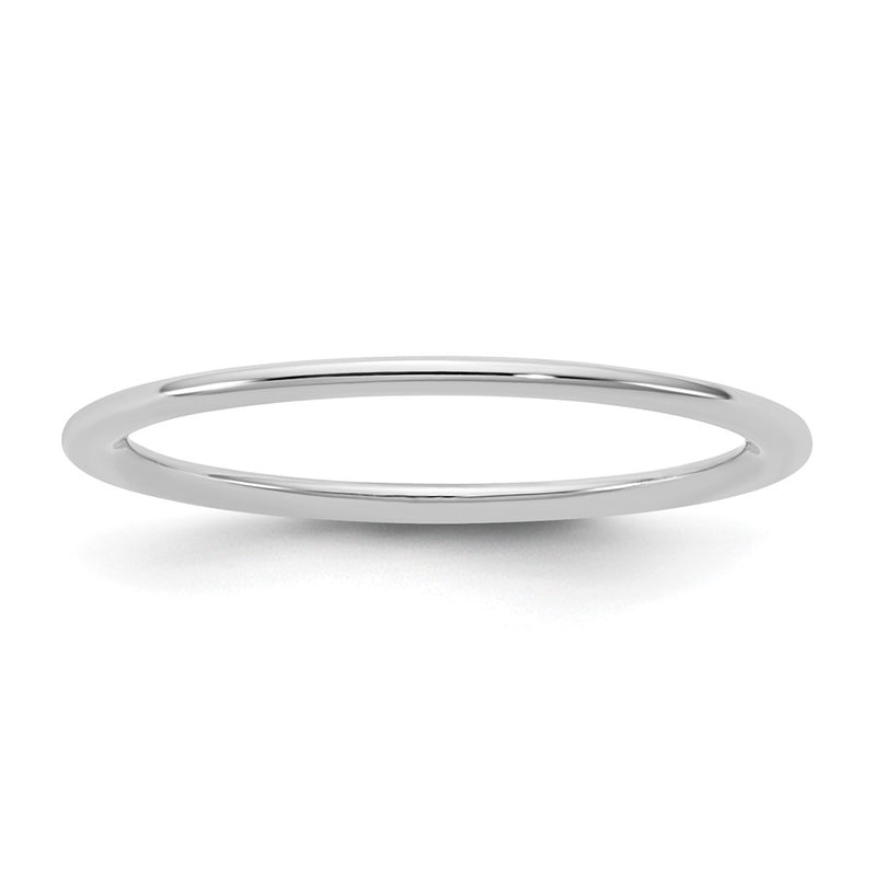 10K White Gold 10Kw 1mm Standard Comfort Fit Band Size 6.5