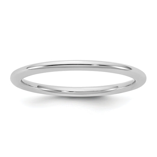 10K White Gold 10Kw 1.5mm Standard Comfort Fit Band Size 8