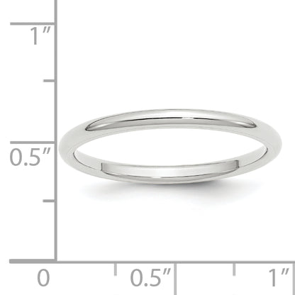 Solid 14K White Gold 2mm Standard Comfort Fit Men's/Women's Wedding Band Ring Size 10